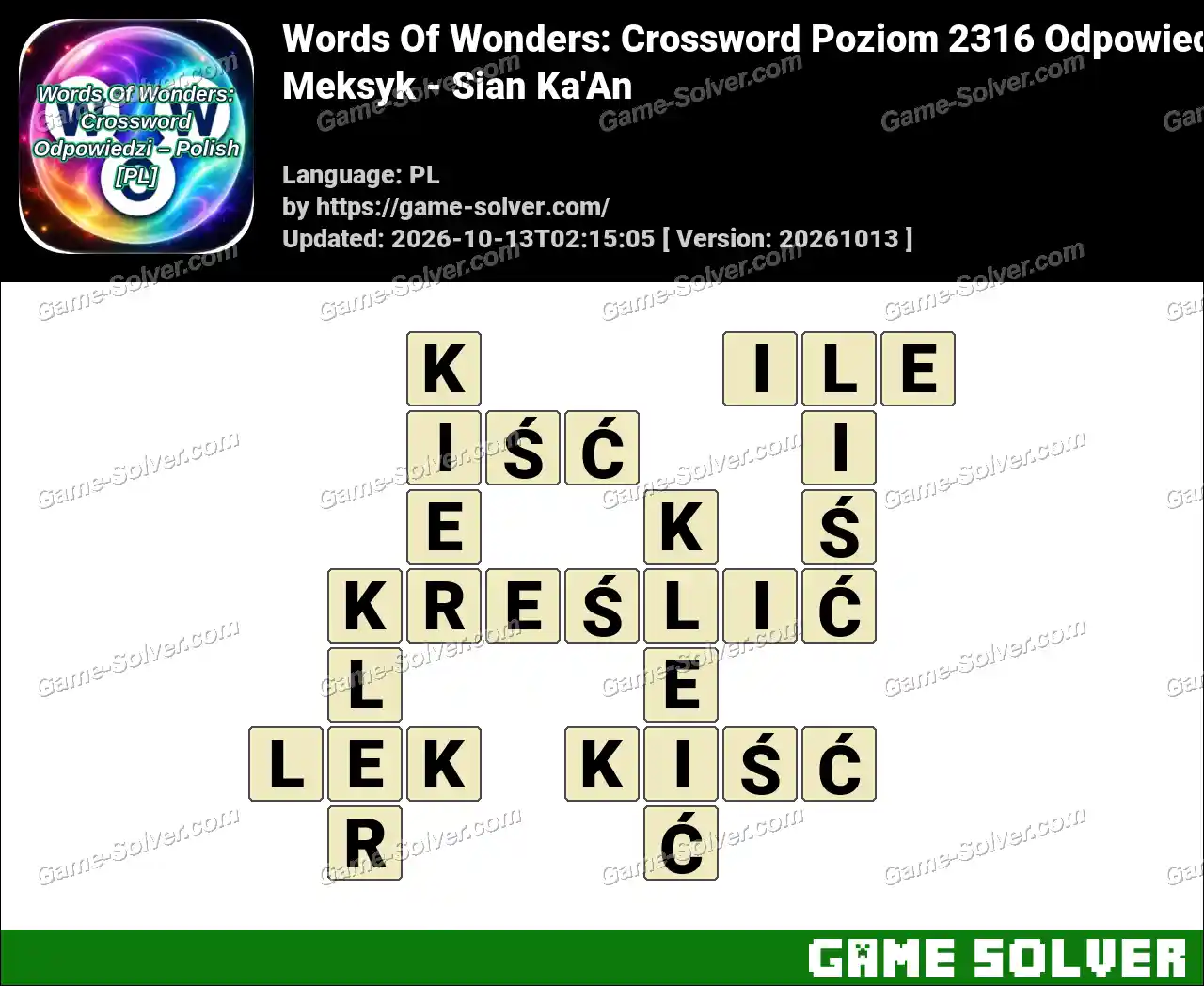 Words Of Wonders: Crossword Poziom 2316 Odpowiedzi – Meksyk – Sian Ka’An
